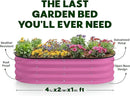 Galvanized Raised Garden Beds Outdoor // 4×2×1 ft Planter Raised Beds for Gardening, Vegetables, Flowers (Pink) // Large Metal Garden Box by GreenHaven Gardens