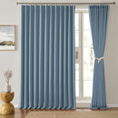 KEQIAOSUOCAI Dusty Blue Pleat Wide Width Drapes 80 x 102 inch Long 2 Panels - Thermal Insulated Room Divider Curtains for Bedroom/Living Room/Patio, Pinch Pleated Curtain Panel with Hooks by TinyTreasures Baby Boutique