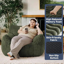Oversized Bean Bag Chair for Adults, Giant Comfy Plush Boneless Bean Bag Couch with Filler for Kids - Reading Chair for Living Room, Bedroom & Dorm, Single Accent Chair Floor Lounger, Green by CozyNest Decor