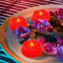 Aignis 12pcs Flameless LED Floating Candles, Red Rose Plastic Tealights Battery Operated, 120+ Hours Glow Time, Cozy Light for Romantic Pool/Bathtub/Hot Bath/Wedding Centerpiece Decor(D2.83 * H1.42) by CozyNest Decor