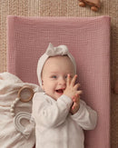 Blissful Diary Muslin Baby Changing Pad with Waterproof Lining Foam, Diaper Changing Table Pad with Cover for Dressers (Dusty Pink, Rectangular) by TinyTreasures Baby Boutique
