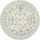Wonnitar Floral Round Rugs 6ft, Boho Large Machine Washable Circle Rug, Low Pile Soft Flower Botanical Print Beige Round Carpet for Living Room Bedroom Dorm Sunroom by TinyTreasures Baby Boutique