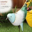 Alpine Corporation MCC702 Head-Down Metal Bird Outdoor Statue, Animal Décor for Patio, Lawn & Garden, 24" H, Blue and White by CozyNest Decor