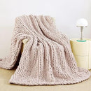 Admitrack Chunky Knit Blanket Throw, 100% Hand Knit Chenille Throw Blanket for Sofa & Home Decor, Soft and Cozy Knitted Throw Blankets (Pink，51"x63") by CozyNest Decor