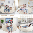 7FT Bean Bag Chair, Large Bean Bag Chairs with Memory Foam Filled, Fluffy Beanbag Sofa with Dutch Velvet Cover, Round BeanBag Chairs for Living Room, Playroom - Beige by TinyTreasures Baby Boutique