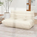 Full Foam Loveseat Sofa,Adults Bean Bag Chairs Floor Couch with Soft Waterproof Fabric,Armless Fireside Lounge Chair for Living Room,Apartment and Office (Whtie) by CozyNest Decor