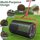 Compost Peat Moss Spreader for Lawn, 24 Inch Compost Roller Spreader with Adjustable T-Shaped Handle, Upgraded Side Clasps, Durable Lightweight Metal Roller, Lawn Garden Yard Care (Black) by GreenHaven Gardens