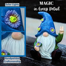 Peace Gnome Decorations for Yard/Lawn – Weatherproof Garden Statue – Fun Spring Summer Charming Gnomes Gifts for Women (Blue Peace Gnome) by CozyNest Decor