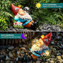 Solar Gnome Blowing Bubble Garden Statue with LED Lights, Outdoor Garden Waterproof Decoration, Courtyard, Lawn, Courtyard Decoration - The Ideal Gift for Women by GreenHaven Gardens