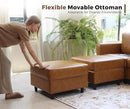 118.5" Luxury Modular Sleeper Sofa Bed with Storage Seat, 8 Seat Sectional Couch Deep Seat with Reversible Chaises & Removable Cover - Brown Faux Leather by CozyNest Decor
