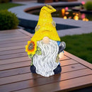 Garden Gnomes Outdoor Decor Solar Gnomes Statues with Butterfly Bee Sunflower Led Lighted Dwarf Outside Decorations for Yard Patio Lawn Ornaments Gifts for Women Mom by CozyNest Decor