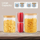 Extra Large Glass Flour and Sugar Storage Containers with Airtight lid,105 floz x1 & 48 floz x1 [Set of 2] Big Glass Jars with Bamboo Lids, Air Tight Food Jar for Cereal, Pasta, Rice, Coffee by CozyNest Decor