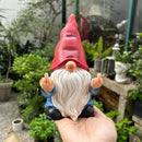 Middle Finger Gnome Statue 7.8in， Naughty Garden Gnome Statue Decoration and Lawn Ornament - Funny Garden Gnomes for Outdoor or Home Decor, Red, WSH004 by GreenHaven Gardens