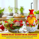 Hand-Painted Ceramic Olive Oil Dispenser Bottle – 40oz Decorative Stoneware Cruet with Stainless Steel Pour Spout – Elegant Kitchen Oil & Vinegar Container, Ideal for Coffee Syrups & More by CozyNest Decor