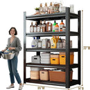 Over The Washer and Dryer Storage Shelf with Baskets, Multi Functional Storage Rack Storage Shelf Organizer Black for Laundry Room,Suit Washing Machine Width Within 32.6", Hold 500 lb, Black by CozyNest Decor