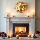 CYANBLOOM Fall Wreaths for Front Door: Rustic 20-22 Inch Bow Wreath with Golden Eucalyptus, White Pumpkins & Wheat - Lovely Warm Vibes Outdoor Indoor Farmhouse Decor for Halloween Thanksgiving Autumn by CozyNest Decor