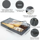 4-Inch Under Bed Storage Containers, Low Profile UnderBed Storage Organizer, Under Crib/Couch Storage Box for Seasonal Clothing, Sweaters, Shoes, Blankets, Wrapping Paper, Sheets & Toys 33"L×17"W×4"H by CozyNest Decor