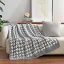 Snuggle Sac Houndstooth Throw Blanket for Couch, Reversible Super Soft Warm Blankets Cozy Knit Fuzzy Plush Lightweight Throws for Sofa, Bed, Camping, Grey,50x60 inches by TinyTreasures Baby Boutique