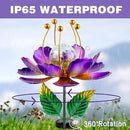 Solar Wind Spinner, 38 Inch Metal Stake Yard Spinners,Solar Powered Multi-Color LED Glass Ball with Kinetic Wind Sculpture Spinner Windmills for Yard by GreenHaven Gardens