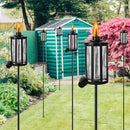 4 Pack Glass Citronella Torches, 16 oz Garden Torches for Outside with 3-Prong Grounded Stake, 55 inch Outdoor Clear Glass Flame Light Torch for Yard, Patio, Deck, Garden, Party, Landscape by GreenHaven Gardens