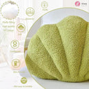 Green Seashell Throw Pillows, Shell Shaped Throw Pillows, 13 Inch Soft Home Decorative Pillow Plush Cushion for Bed Couch Living Sofa Room Decor Accent Throw Pillow by CozyNest Decor