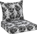 Favoyard Outdoor Seat Cushion 22 x 22 x 3 in Waterproof Pattern Fade Resistant Cover Removable Patio Furniture Cushions Deep Seat & Back Cushion Set with Adjustable Straps for Patio Chair Sofa Couch by GreenHaven Gardens