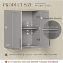 FIMELLO 30" Kitchen Wall Storage Cabinet with Adjustable Shelf, Laundry Cabinet with Doors, Bathroom Storage Cabinet Wall Mount, Storage Cabinet for Bathroom, Kitchen, Laundry Room Cabinet, Grey by CozyNest Decor