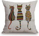 TSSOHU Cute Animal Cat Throw Pillow Cover Patio Furniture Knitted Design Kitten Family Decorative Cushion Cases Home Décor for Couch Bed Sofa 18x18 Inch by CozyNest Decor