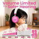 Puro Sound Labs JuniorJam Plus Volume-Limiting Wireless Bluetooth Headphones for Kids, Secure Audio with Adjustable On-Ear Design, 22-Hour Battery, Ideal for Tablets, Smartphones & PCs - Pink by TinyTreasures Baby Boutique