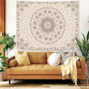 Fowocu Boho Floral Mandala Tapestry Wall Hanging Bohemian Flower Medallion Tapestry Aesthetic Beige Brown Hippie Indian Small Tapestries for Bedroom Living Room Dorm Decor 60 x 44 Inch by CozyNest Decor