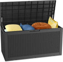100 Gallon Outdoor Storage Box Waterproof Lockable Resin Deck Box Large, Patio Storage Bin for Pool Accessories Cushion Furniture, Garden Tools, UV-Resistant Outside Delivery Black by CozyNest Decor