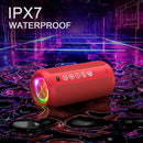 Ortizan Portable Bluetooth Speaker: IPX7 Waterproof, 24W Loud Sound, Deep Bass, Bluetooth 5.3, LED Lights, Wireless Stereo Pairing, 30H Playtime, for Home/Outdoor/Party/Beach, Birthday Gift (Red) by TinyTreasures Baby Boutique
