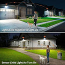 intelamp Solar Flood Lights Outdoor Waterproof, 20000mAh 4000LM Linkable Dual Motion Sensor Security Floodlight Exterior with Remote 16.4 FT Cable, 2-12H Dusk to Dawn Spots Lighting Outside by GreenHaven Gardens