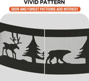 Red Mountain Valley 36 Inch Fire Pit Ring with 360° Forest & Wildlife Design, Portable Steel Wood Burning Firepit Ring for Outdoor Camping, Bonfires, Beach,Patio, fire Pit kit, Black
