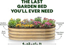 Galvanized Raised Garden Beds Outdoor // 4×2×1 ft Planter Raised Beds for Gardening, Vegetables, Flowers // Large Metal Garden Box (Natural Wood Grain) by GreenHaven Gardens