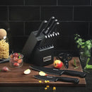 McCook® Knife Sets,German Stainless Steel Knife Block Sets with Built-in Sharpener, Black by CozyNest Decor