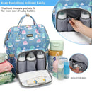 Diaper Bag Backpack, Diaper Bags for Baby Girls Boys, Baby Bags for Moms Dads, Nappy Changing Bag with Insulated Pockets,Multi-functional Waterproof Backpack with Stroller straps-Deep blue elephant by TinyTreasures Baby Boutique