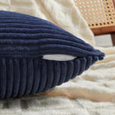 Fancy Homi 2 Packs Navy Blue Lumbar Decorative Throw Pillow Covers 16x32 Inch for Living Room Couch, Rustic Farmhouse Boho Home Decor, Soft Striped Corduroy Rectangle Accent Cushion Case 40x80 cm by CozyNest Decor