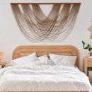 Large Macrame Wall Hanging Brown Die-Dyed 59.00" W x 31.00" L Boho Wall Decor Yarn Tapestry Craftsmanship Home Macrame Wall Decor by CozyNest Decor