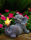 Goodeco Elephant Statue with Solar Butterfly - Ideal Gifts for Women, Mom or Birthdays, Beautifully Crafted Outdoor Decorations to Wow Your Guests by GreenHaven Gardens