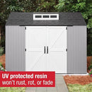 Rubbermaid Extra Large Resin Outdoor Storage Shed With Floor (7 x 10 Ft.), Weather Resistant, Brown, Organization for Home/Lawn Mower/Backyard Equipment/Bike Storage/Pool Supplies by GreenHaven Gardens