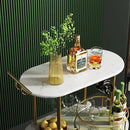 Gold Bar Carts with 4-Tier Storage Shelves, Mobile Bar Serving Cart with Wine Rack and Glass Holder, for The Home, Kitchen, Living Room, Dining Room by CozyNest Decor