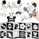 Car Seat Toys for Babies 0-6 Months,Hanging Rattle Toys for Crib Mobile, Baby Spiral Hanging Stroller Black and White High Contrast Toys for Newborn 0 3 6 9 12 Months Baby Boys Girls (Set-1) by TinyTreasures Baby Boutique