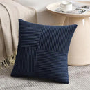 Fancy Homi 2 Packs Navy Blue Decorative Throw Pillow Covers 20x20 Inch for Living Room Couch Bed Sofa, Rustic Farmhouse Boho Home Decor, Soft Corss Corduroy Patchwork Accent Cushion Case 50x50 cm by CozyNest Decor