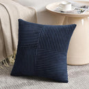 Fancy Homi 2 Packs Navy Blue Samll Decorative Throw Pillow Covers 12x12 Inch with for Couch Bed Sofa, Rustic Farmhouse Boho Home Decor, Soft Corss Patchwork Corduroy Square Cushion Case 30x30 cm by CozyNest Decor