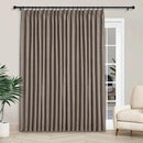 Macochico 100”Wx96”L Pinch Pleated 100% Blackout Linen Curtains Thermal Sliding Curtains for Bedroom Living Room Sliding Glass Door Farmhouse Shabby Chic Light Coffee Drapery with Tieback 1 Panel by CozyNest Decor