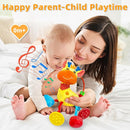 Baby Sensory Toys 0-6 3-6 Months,Infant Baby Musical Stuffed Animal Activity Soft Toys, 3+ Months Rattles Teething Toys for Babies,Tummy Time Toy Gifts for 0-3-6-12 Months Boys, Girls by TinyTreasures Baby Boutique