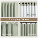 Small Short Blackout Curtains 54 Inch Length for Bedroom 2 Panels Back Tab Pleated Light Sage Green Room Darkening Insulated Thermal Drapes Window Treatment Curtain Panels for Living Room Boho Decor by CozyNest Decor