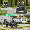 2 Seater Ride On Car Truck with Remote Control XL, Kids 24V Battery Powered Electric Vihicle w/21 in Seat, 3 Speeds, 2WD/4WD Switichable, Shock Absorbers,Bluetooth, Flower, Gift Choice by TinyTreasures Baby Boutique