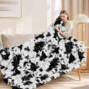 Touchat Cow Print Blanket for Couch, Faux Fur Throw Blanket, Super Heavy Warm Cozy Blankets for Bed Sofa, Bubble Plush Fuzzy Soft Mink Blanket for Living Room Bedroom, Cow Black by CozyNest Decor